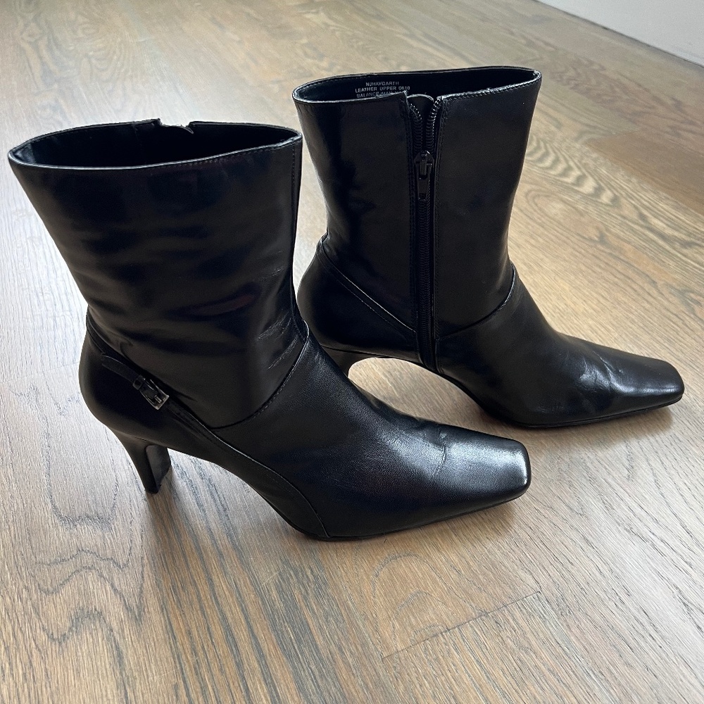 Jones New York Black Ankle Leather Boots